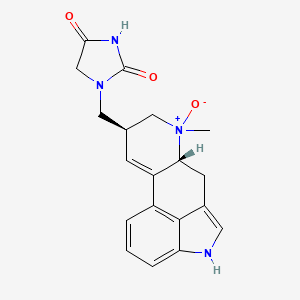 molecular formula C19H20N4O3 B12779734 1-((6-Methyl-delta-9,10-ergolen-8-beta-yl)methyl)-2,4-imidazolidinedione N6-oxide CAS No. 121532-41-0