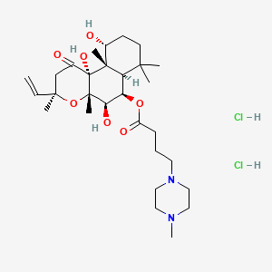 molecular formula C29H50Cl2N2O7 B12779747 1H-Naphtho(2,1-b)pyran, 1-piperazinebutanoic acid deriv. CAS No. 115076-95-4