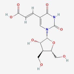molecular formula C13H16N2O8 B12779802 (E)-5-(2-Carboxyvinyl)-1-(3-deoxy-3-C-(hydroxymethyl)-beta-D-arabino-pentofuranosyl)uracil CAS No. 130351-62-1