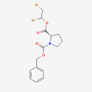 molecular formula C15H17Br2NO4 B12779863 N-Carbobenzoxy-L-proline-1,2-dibromoethyl ester CAS No. 64187-33-3