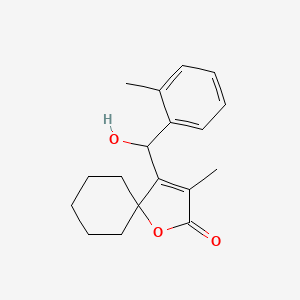 molecular formula C18H22O3 B12779945 4-(Hydroxy(2-methylphenyl)methyl)-3-methyl-1-oxaspiro(4.5)dec-3-en-2-one CAS No. 86560-20-5