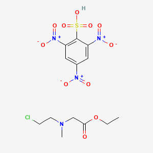 molecular formula C13H17ClN4O11S B12779986 N-Methyl-N-(2-chloroethyl)glycine ethyl ester picrylsulfonate CAS No. 92019-10-8