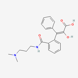molecular formula C21H24N2O4 B12780239 3-(o-((3-(Dimethylamino)propyl)carbamoyl)phenyl)-2-hydroxy-3-phenylacrylic acid CAS No. 112392-99-1