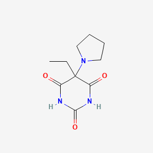 molecular formula C10H15N3O3 B12780274 Barbituric acid, 5-ethyl-5-(1-pyrrolidinyl)- CAS No. 116929-32-9