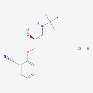 molecular formula C14H21ClN2O2 B12780323 Bunitrolol hydrochloride, (S)- CAS No. 57371-64-9