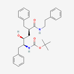 molecular formula C32H40N2O4 B12780374 N-t-Butyloxycarbonyl-5-amino-1,6-diphenyl-4-hydroxy-2-benzylacetylamino hexane CAS No. 132565-15-2