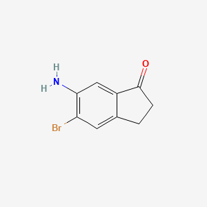 molecular formula C9H8BrNO B1278041 6-Amino-5-bromo-2,3-dihydro-1H-inden-1-one CAS No. 723760-71-2