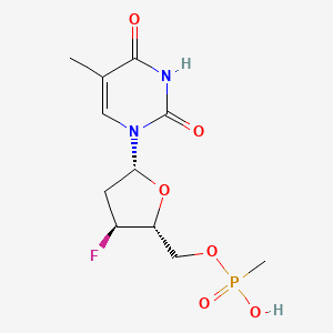 molecular formula C11H16FN2O6P B12780415 Thymidine, 3'-deoxy-3'-fluoro-, 5'-(hydrogen methylphosphonate) CAS No. 139459-43-1