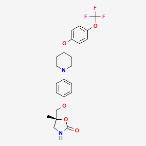 molecular formula C23H25F3N2O5 B12780446 Delamanid metabolite M4 CAS No. 1202874-97-2