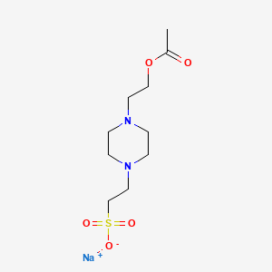 molecular formula C10H19N2NaO5S B12780807 Sodium piperazinoethyl acetate ethylsulfonate CAS No. 457064-50-5