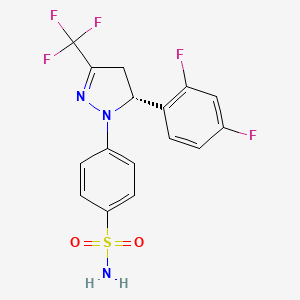 molecular formula C16H12F5N3O2S B12780814 Enflicoxib, (R)- CAS No. 251443-65-9