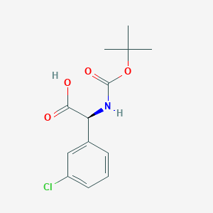 molecular formula C13H16ClNO4 B1278082 N-Boc-2-(3'-氯苯基)-L-甘氨酸 CAS No. 1217643-80-5