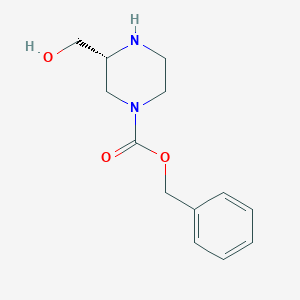 molecular formula C13H18N2O3 B1278089 benzyl (3R)-3-(hydroxymethyl)piperazine-1-carboxylate CAS No. 930837-03-9