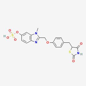 molecular formula C19H17N3O7S2 B12780903 Rivoglitazone metabolite M11 CAS No. 332944-29-3
