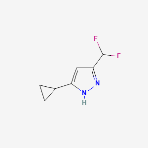 molecular formula C7H8F2N2 B1278093 3-环丙基-5-(二氟甲基)-1H-吡唑 CAS No. 1042768-00-2