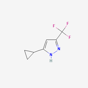 molecular formula C7H7F3N2 B1278094 5-cyclopropyl-3-(trifluoromethyl)-1H-pyrazole CAS No. 1027617-86-2