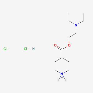 molecular formula C14H30Cl2N2O2 B12780950 Piperidinium, 4-carboxy-1,1-dimethyl-, chloride, 2-(diethylamino)ethyl ester, hydrochloride CAS No. 97238-28-3