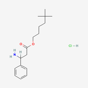 molecular formula C17H28ClNO2 B12780955 beta-Alanine, 3-phenyl-, 5,5-dimethylhexyl ester, hydrochloride, DL- CAS No. 87253-00-7