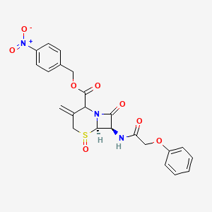 molecular formula C23H21N3O8S B12780995 p-Nitrobenzyl 3-methylene-7-(phenoxyacetamido)cepham-4-carboxylate 1-oxide CAS No. 63427-57-6