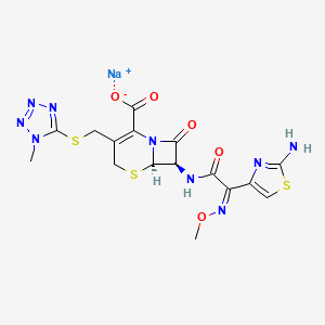 molecular formula C16H16N9NaO5S3 B12781009 Cefmenoxime sodium CAS No. 65085-02-1