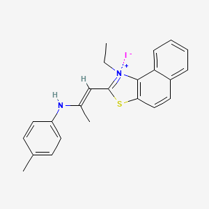molecular formula C23H23IN2S B12781012 Naphtho(1,2-d)thiazolium, 1-ethyl-2-(2-((4-methylphenyl)amino)-1-propenyl)-, iodide CAS No. 72391-22-1