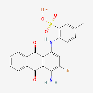 molecular formula C21H14BrLiN2O5S B12781030 N-(4-Amino-3-bromo-1-anthraquinonyl)-p-toluidinesulfonic acid, monolithium salt CAS No. 69121-26-2