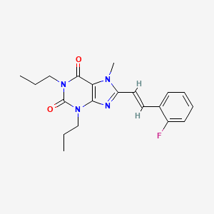 molecular formula C20H23FN4O2 B12781034 (E)-8-(2-Fluorostyryl)-7-methyl-1,3-dipropylxanthine CAS No. 151539-36-5