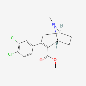 molecular formula C16H17Cl2NO2 B12781053 methyl (1R,5S)-3-(3,4-dichlorophenyl)-8-methyl-8-azabicyclo[3.2.1]oct-2-ene-2-carboxylate CAS No. 211046-98-9