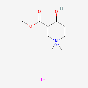 molecular formula C9H18INO3 B12781063 Piperidinium, 4-hydroxy-3-(methoxycarbonyl)-1,1-dimethyl-, iodide CAS No. 86343-58-0