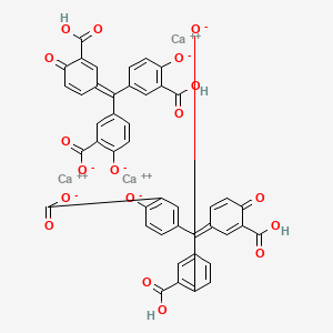 molecular formula C44H22Ca3O18 B12781067 tricalcium;5-[(Z)-(3-carboxy-4-oxidophenyl)-(3-carboxy-4-oxocyclohexa-2,5-dien-1-ylidene)methyl]-2-oxidobenzoate CAS No. 93480-02-5