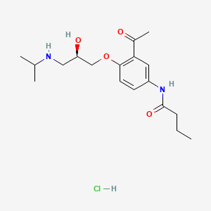molecular formula C18H29ClN2O4 B12781101 Acebutolol hydrochloride, (R)- CAS No. 96450-13-4