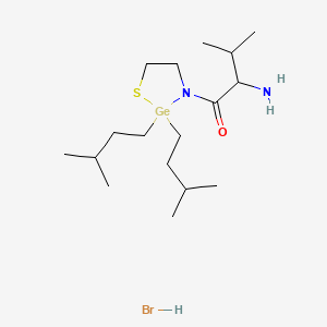 molecular formula C17H37BrGeN2OS B12781125 2,2-Bis(3-methylbutyl)-3-valyl-1,3,2-thiazagermolidine hydrobromide CAS No. 120626-95-1