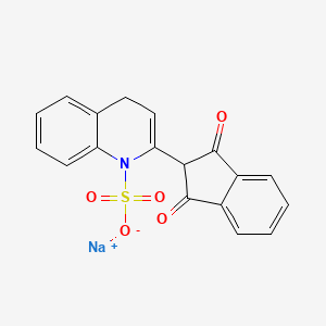 molecular formula C18H12NNaO5S B12781141 Quinolinesulfonic acid, 2-(2,3-dihydro-1,3-dioxo-1H-inden-2-yl)-, sodium salt CAS No. 113033-14-0