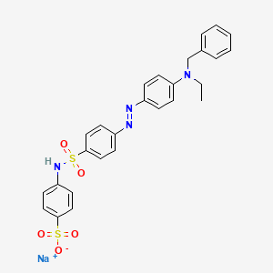 molecular formula C27H25N4NaO5S2 B12781174 Benzenesulfonic acid, 4-(((4-((4-(ethyl(phenylmethyl)amino)phenyl)azo)phenyl)sulfonyl)amino)-, monosodium salt CAS No. 71550-23-7