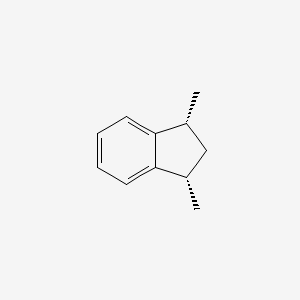 molecular formula C11H14 B12781238 1H-Indene, 2,3-dihydro-1,3-dimethyl-, cis- CAS No. 26561-33-1