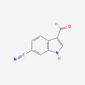 molecular formula C10H6N2O B1278128 3-formyl-1H-indole-6-carbonitrile CAS No. 83783-33-9