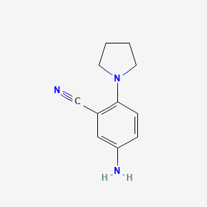 molecular formula C11H13N3 B1278130 5-Amino-2-(pyrrolidin-1-yl)benzonitrile CAS No. 219921-68-3