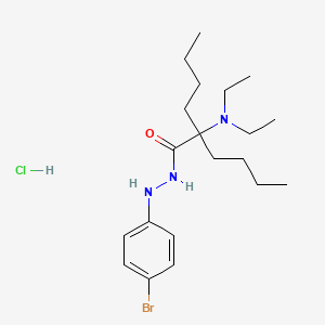 molecular formula C20H35BrClN3O B12781305 Hexanoic acid, 2-butyl-2-(diethylamino)-, 2-(4-bromophenyl)hydrazide, monohydrochloride CAS No. 174198-11-9