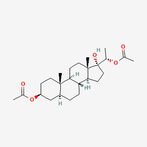 molecular formula C25H40O5 B12781406 Allopregnane-3beta,17alpha,20alpha-triol 3,20-diacetate CAS No. 1176-49-4