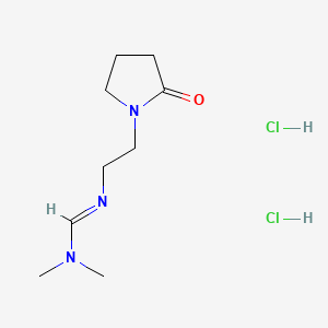 molecular formula C9H19Cl2N3O B12781439 N,N-Dimethyl-N'-(2-(2-oxo-1-pyrrolidinyl)ethyl)methanimidamide dihydrochloride CAS No. 92884-75-8
