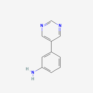 molecular formula C10H9N3 B1278150 3-Pyrimidin-5-ylaniline CAS No. 69491-59-4