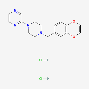 molecular formula C17H20Cl2N4O2 B12781508 Pyrazine, (4-(1,4-benzodioxin-6-ylmethyl)-1-piperazinyl)-, dihydrochloride CAS No. 87787-63-1
