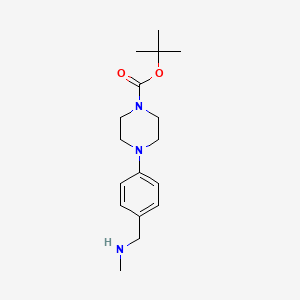 molecular formula C17H27N3O2 B1278153 Tert-butyl 4-{4-[(methylamino)methyl]phenyl}piperazine-1-carboxylate CAS No. 681508-91-8