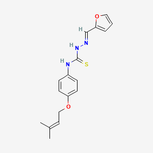 molecular formula C17H19N3O2S B12781546 Hydrazinecarbothioamide, 2-(2-furanylmethylene)-N-(4-((3-methyl-2-butenyl)oxy)phenyl)- CAS No. 119033-88-4