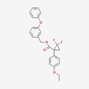 molecular formula C25H22F2O4 B12781609 (3-Phenoxyphenyl)methyl 2,2-difluoro-1-(4-ethoxyphenyl)cyclopropanecarboxylate CAS No. 67597-22-2