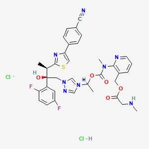 molecular formula C35H36Cl2F2N8O5S B12781622 Isavuconazonium chloride CAS No. 497235-79-7