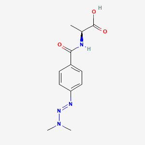 molecular formula C12H16N4O3 B12781635 Alanine, N-(p-(3,3-dimethyl-1-triazeno)benzoyl)- CAS No. 89331-38-4