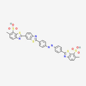 molecular formula C35H23N5O6S5 B12781670 Barium 2',2'''-(azodi-4,1-phenylene)bis(6-methyl(2,6'-bibenzothiazole)-7-sulphonate) CAS No. 68399-72-4