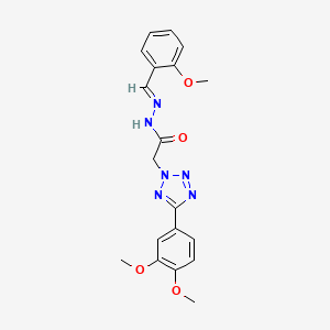 molecular formula C19H20N6O4 B12781709 5-(3,4-Dimethoxyphenyl)tetrazole-2-acetic acid (2-methoxybenzylidene)hydrazide CAS No. 94772-05-1