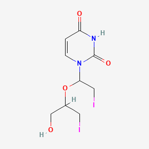 molecular formula C9H12I2N2O4 B12781710 2',3'-Dideoxy-2',3'-diiodo-2',3'-secouridine CAS No. 101527-53-1